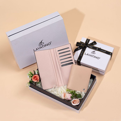 [Set Quà Tặng Cho Nữ] Combo ví cầm tay, ví dài nữ Midi 08 Da saffiano chính hãng LAVATINO