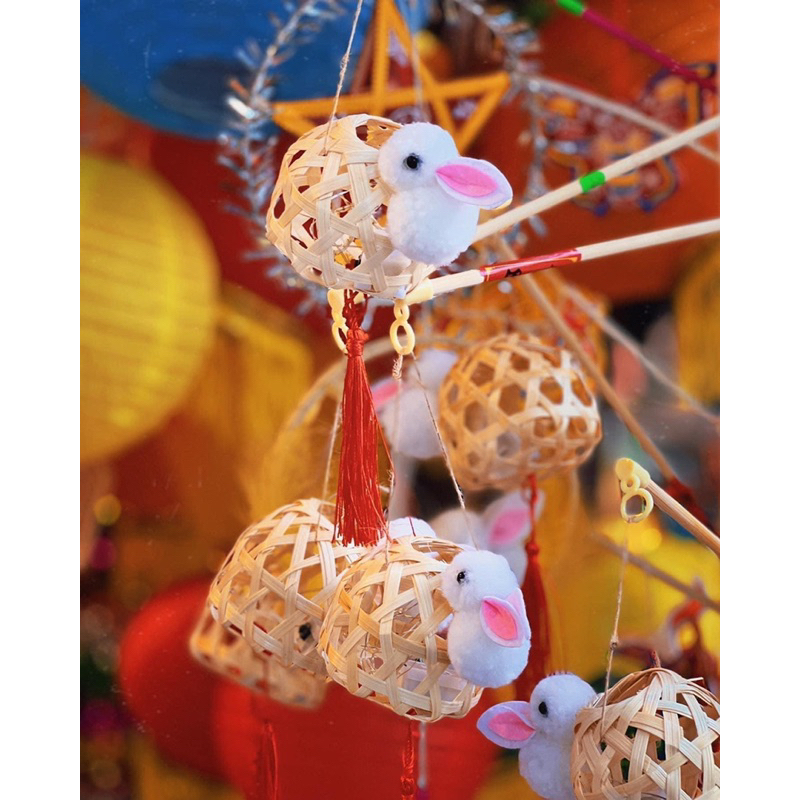 Lồng đèn thỏ tre đan siêu đáng yêu chơi trung thu đèn lồng cho bé xinh xắn