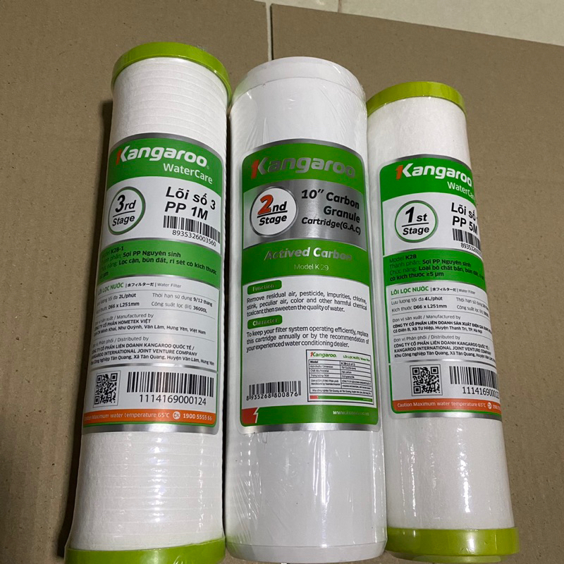 COMBO Lõi 1234 Kangaroo CHÍNH HÃNG - Máy lọc nước RO