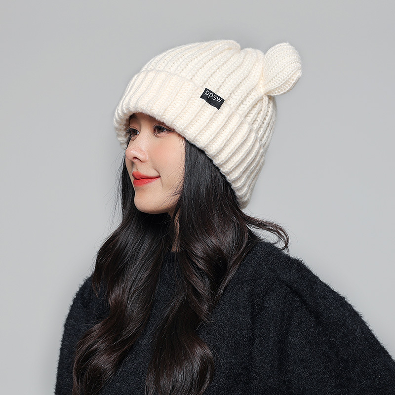 Mũ Len Nam Nữ Phối Tai Gấu Good Bear Xinh Xắn Ấm Áp P2399