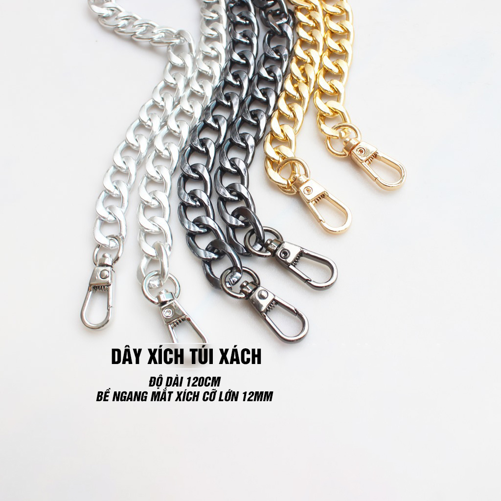 Dây Đeo Túi Xách Xích To 12mm Vát Góc Phẳng