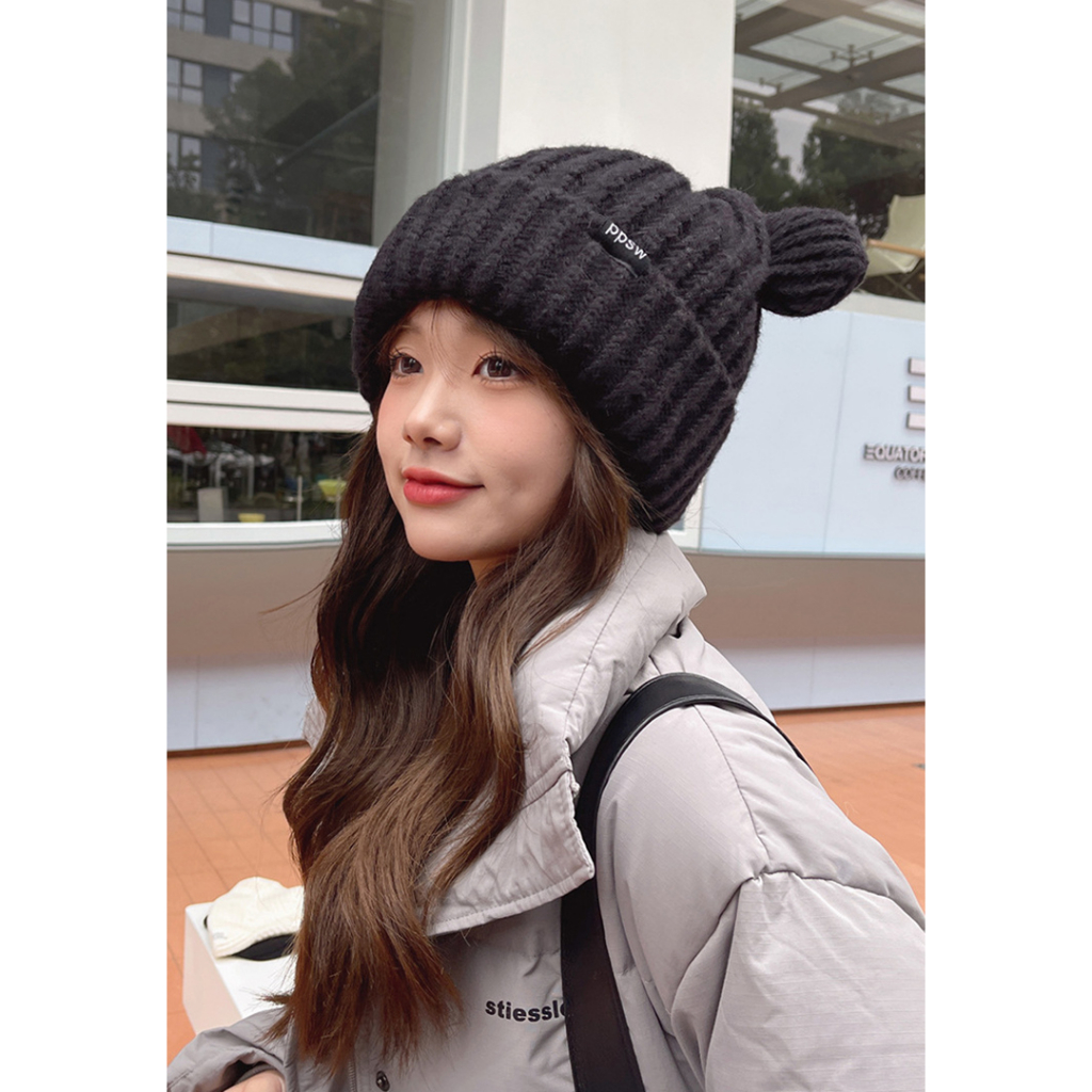 Mũ Len Nam Nữ Phối Tai Gấu Good Bear Xinh Xắn Ấm Áp P2399