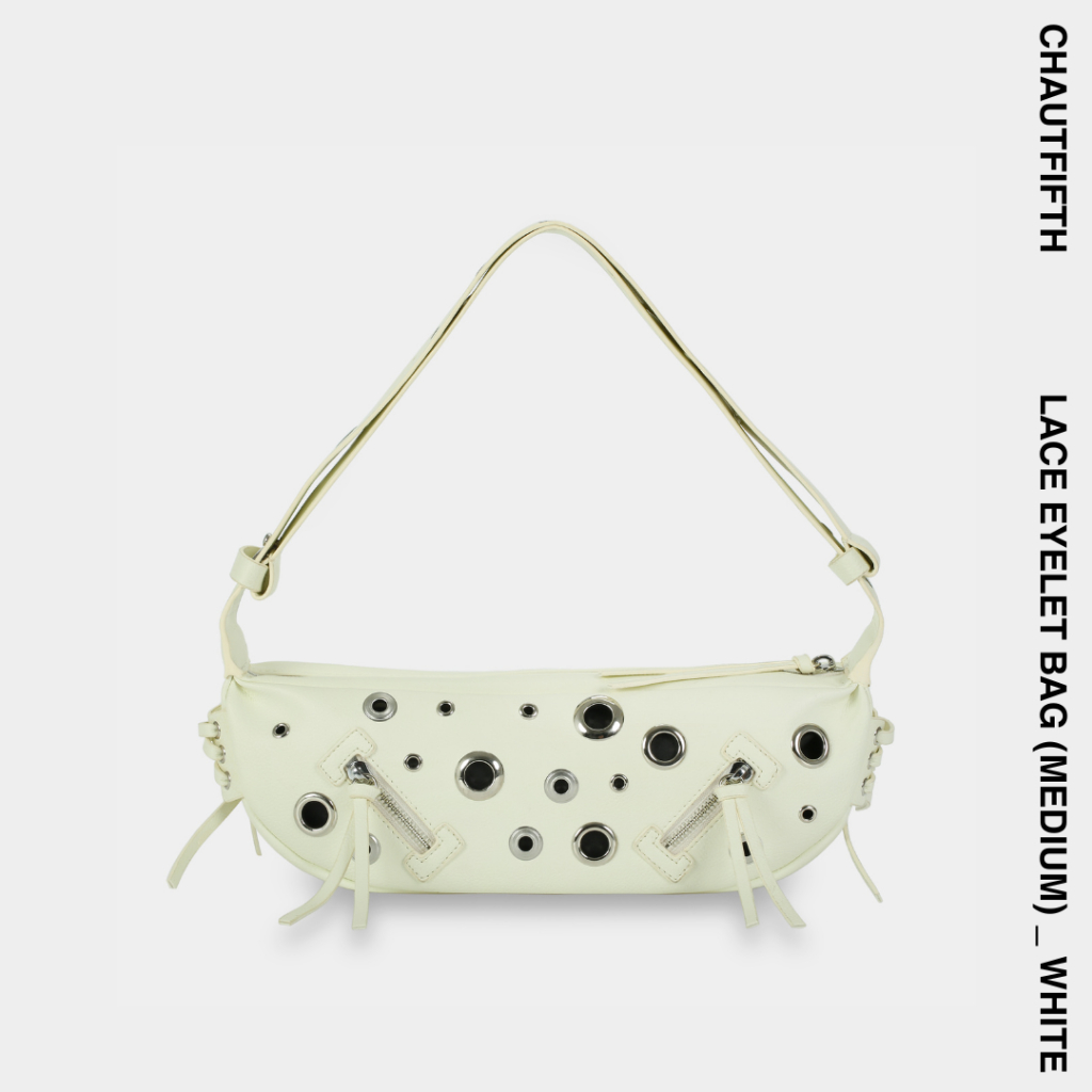Túi xách LACE EYELET BAG size lớn  màu trắng - CHAUTFIFTH