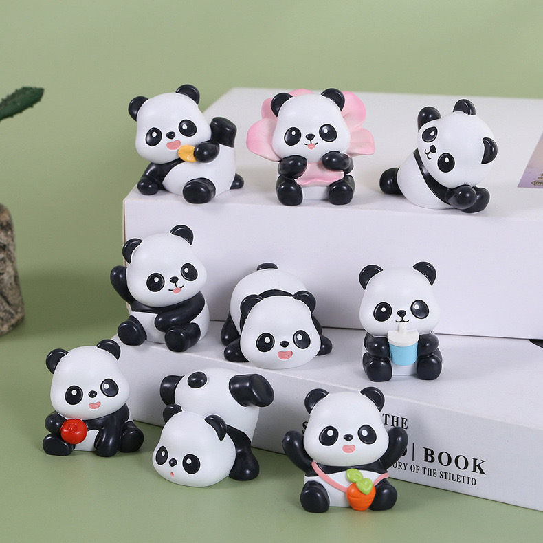 Mô hình mini cute trải nghiệm ngẫu nhiên làm quà tặng, đồ trang trí Gấu Trúc Picnic