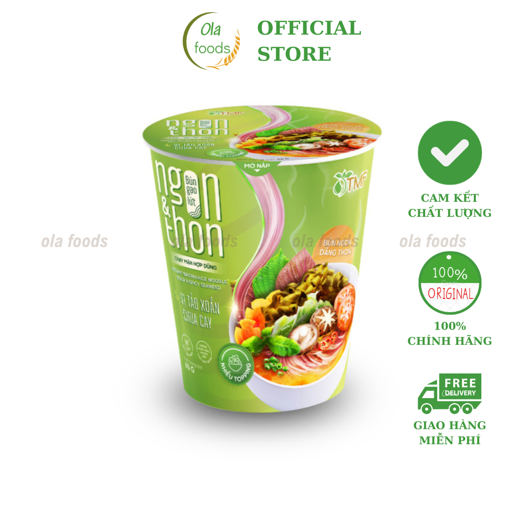Bún gạo lứt ăn liền vị tảo xoắn chua cay ngon thon