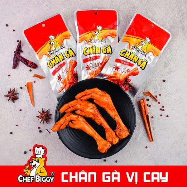 [LOẠI MỚI 42G] Chân gà CHEF BIGGY vị cay siêu ngon - Hàng Việt Nam, có chứng nhận vệ sinh an toàn thực phẩm