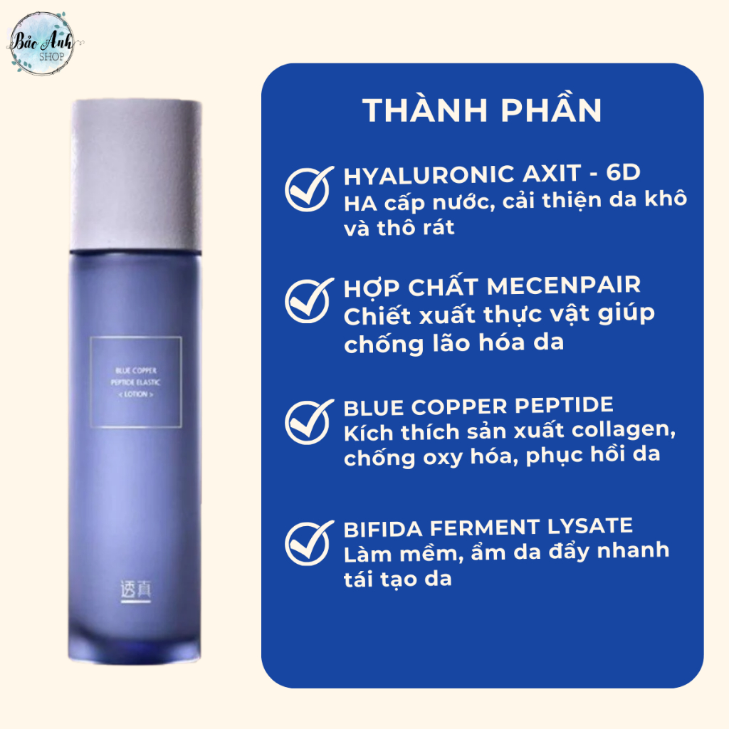 Toner Blue Copper Peptide Lucenbase 120ml cấp ẩm, giảm kích ứng, cân bằng da