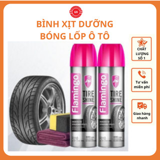 Bình xịt dưỡng bóng lốp ô tô, bình xịt dưỡng lốp xe hơi chất lượng cao Flamingo F010 500ml