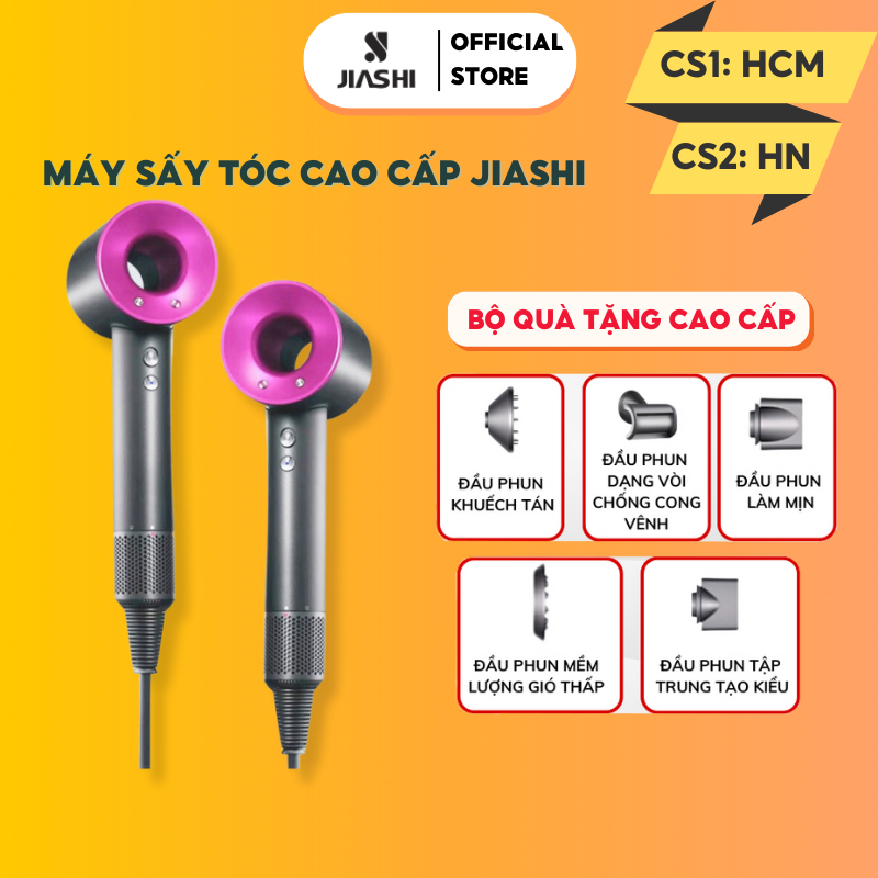 Máy Sấy Tóc JIASHI High Speed 2 Chiều Nóng Lạnh Thiết Kế Không Lá Động Cơ Không Chổi 3 Tốc Độ Sấy 3 Chế Độ Nhiệt MST08