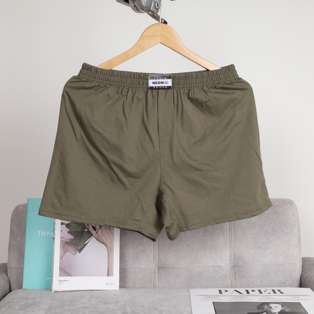 Quần Đùi Thun Boxer Nam Màu Trơn Neon Chất Vải Cotton Thấm Hút Mát Mẻ Mặc Dễ Chịu