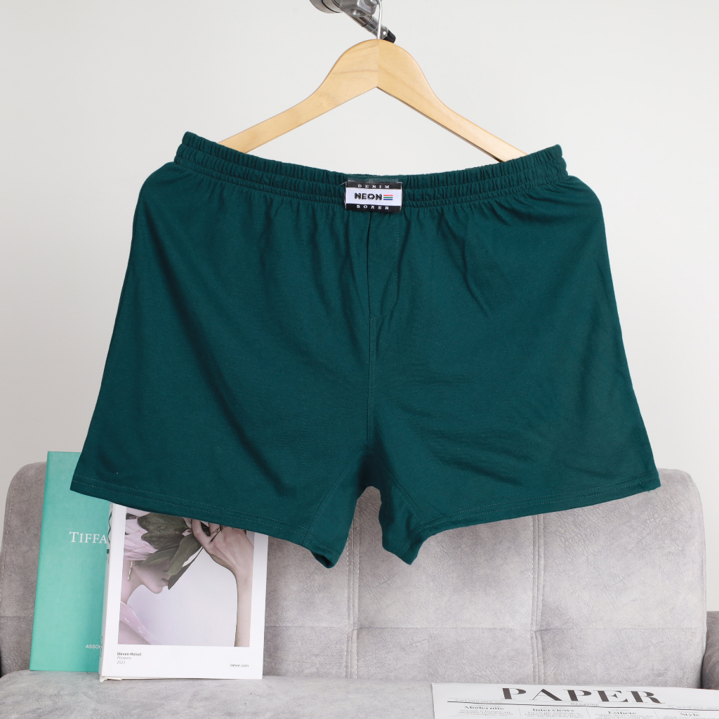 Quần Đùi Thun Boxer Nam Màu Trơn Neon Chất Vải Cotton Thấm Hút Mát Mẻ Mặc Dễ Chịu