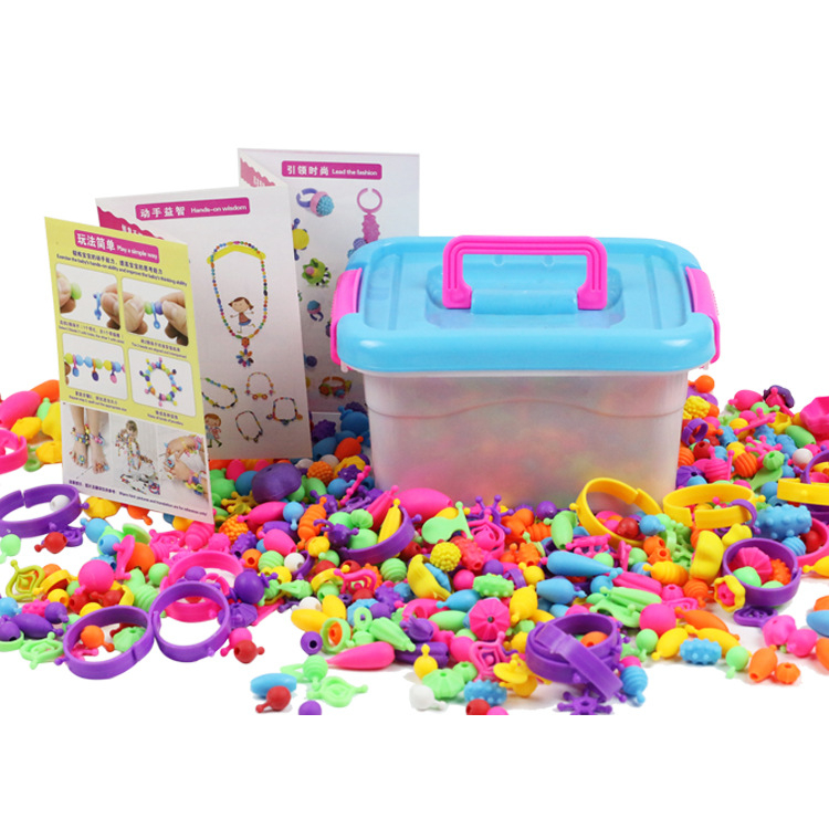 Bộ lego trang sức 500 chi tiết nhiều màu sắc cho trẻ, đồ chơi xếp hình trang sức xâu vòng cho bé