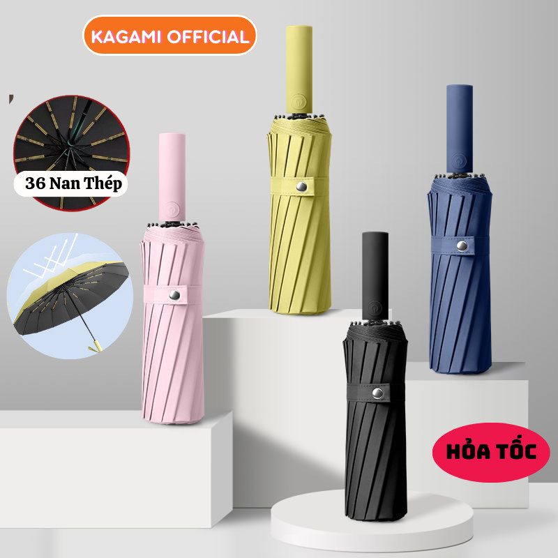 Dù Che Mưa Gấp Gọn Kagami Ô Đi Nắng 36 Nan Chắc Chắn Chống Gió Giật Dùng Cho 2 Người