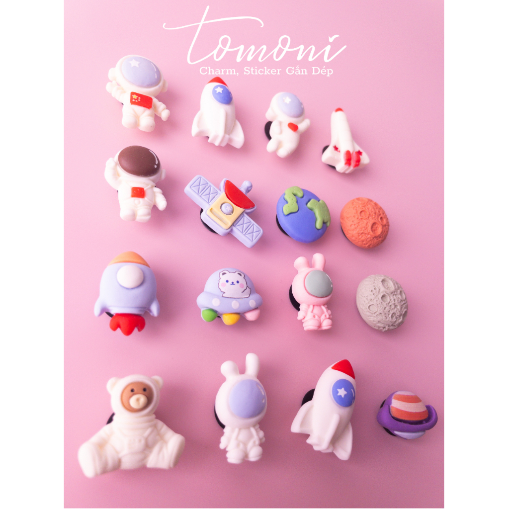 Jibbitz, Sticker, Charm Gắn Trang Trí Giày Dép Hình Phi Hành Gia - HQ36