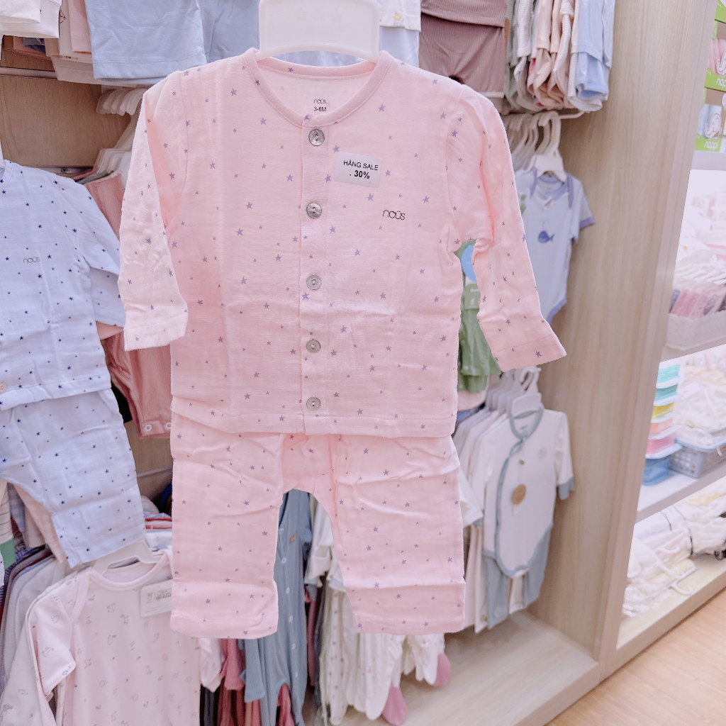 NOUS Bộ xô dài cài giữa Wrinkle NU023