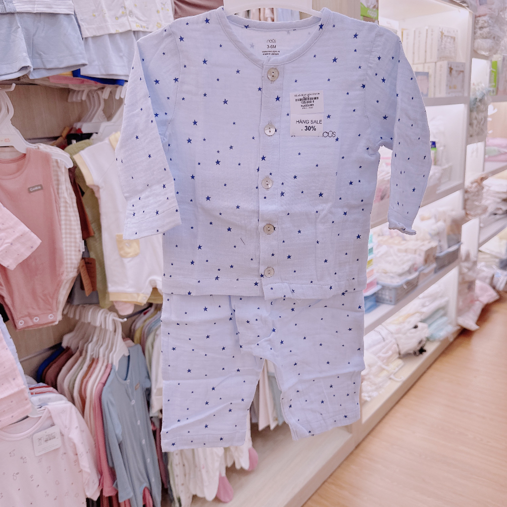 NOUS Bộ xô dài cài giữa Wrinkle NU023