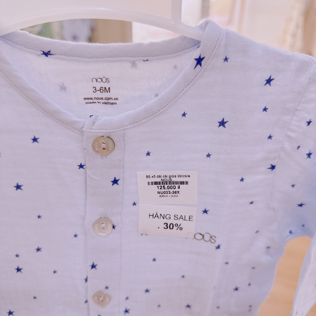 NOUS Bộ xô dài cài giữa Wrinkle NU023