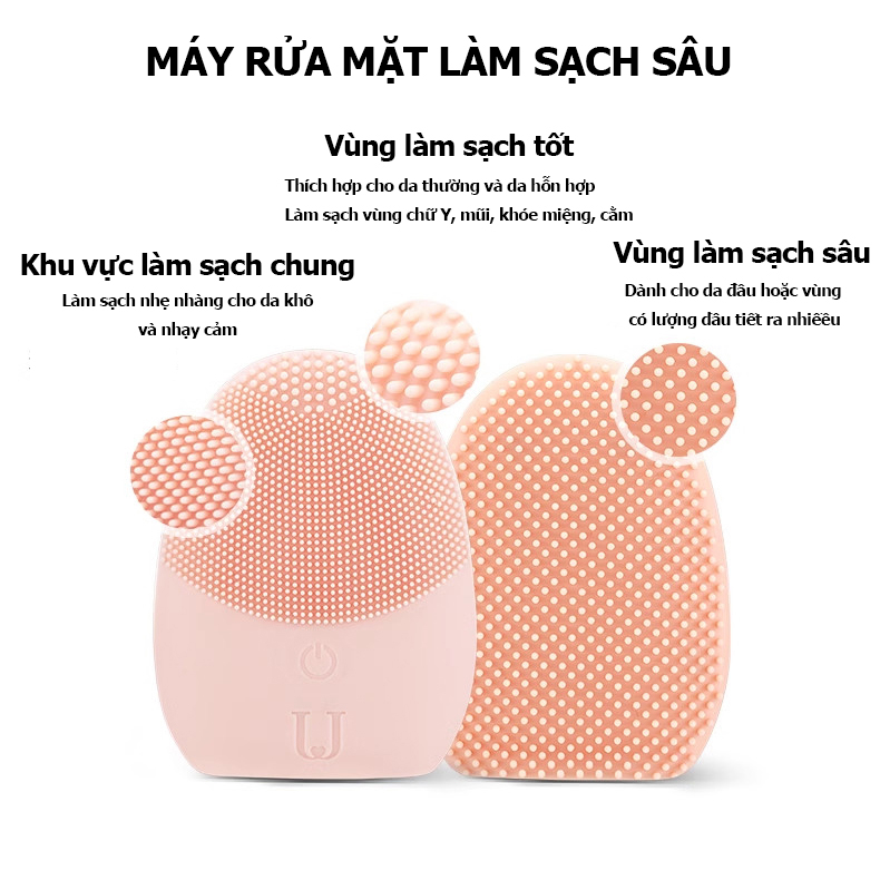 Máy rửa mặt làm sạch sâu , máy silicon rung tần số chậm - K1683