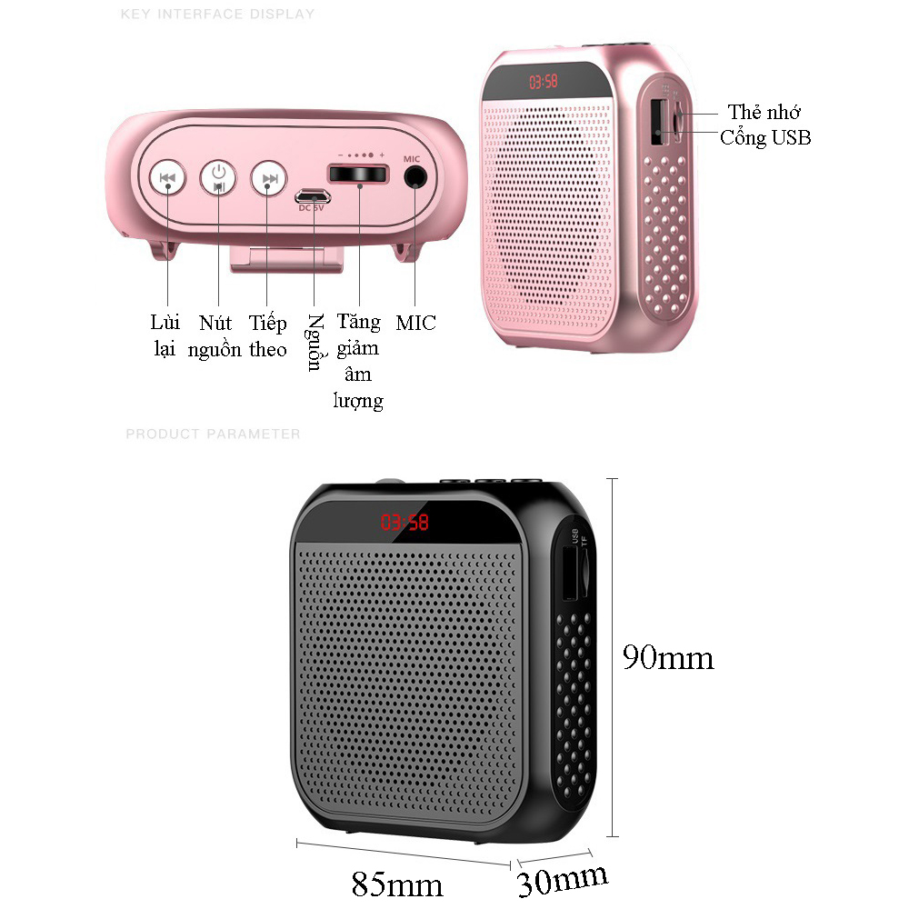 Loa Trợ Giảng Hi Fi S-17 Công Suất Lớn Pin Trâu hỗ trợ đài FM MP3 có dây dành cho giáo viên