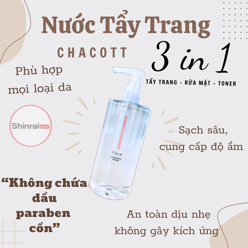 Nước tẩy trang Chacott mẫu mới 500ml