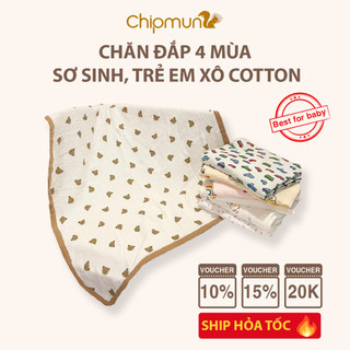Chăn hè xô organic CHIPMUNK cho bé 0-10 tuổi chất liệu vải an toàn, thoáng khí không bụi vải, nhiều kích thước