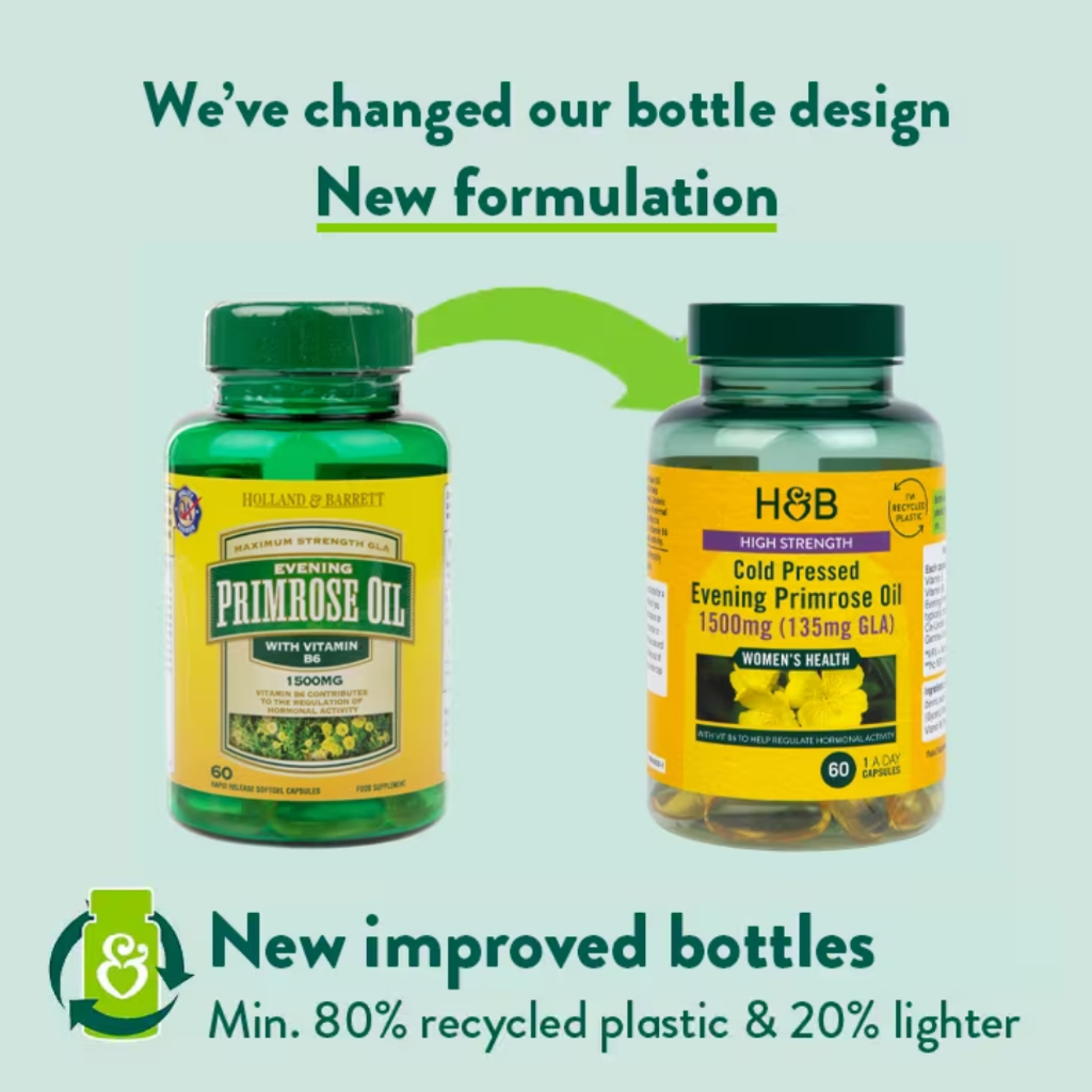 Viên uống tinh dầu hoa anh thảo và Vitamin B6 Holland & Barrett Hight Strength Cold Pressed Primrose