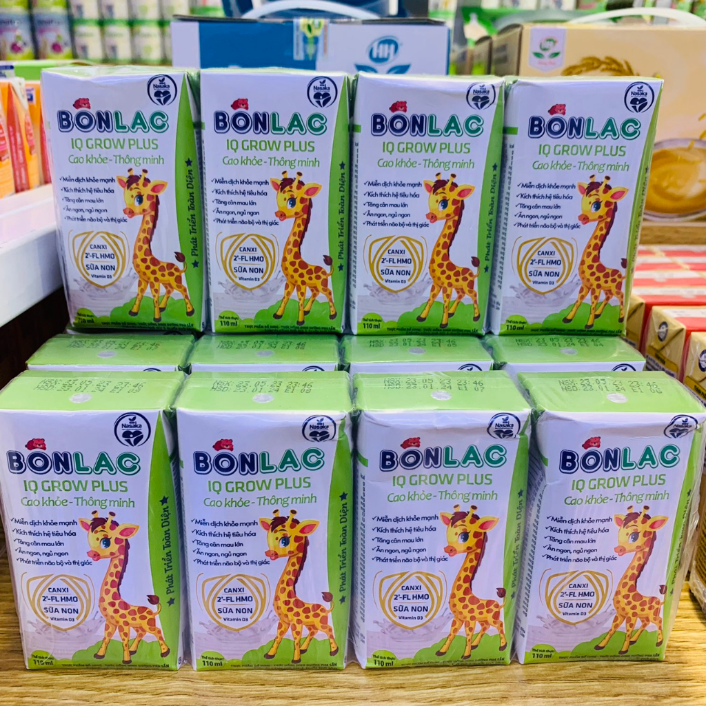 1 THÙNG 48 HỘP SỮA PHA SẴN BONLAC IQ GROW PLUS 110ML CAO KHỎE -  THÔNG MINH