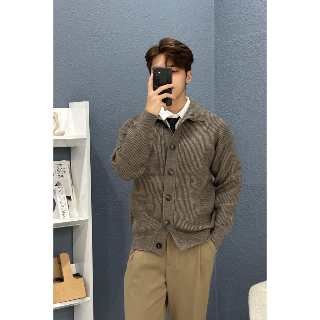 Áo khoác cardigan len nam Độc menswear, form vừa, chất liệu len đan sợi vừa dày dặn, phong cách Hàn Quốc - AKL44