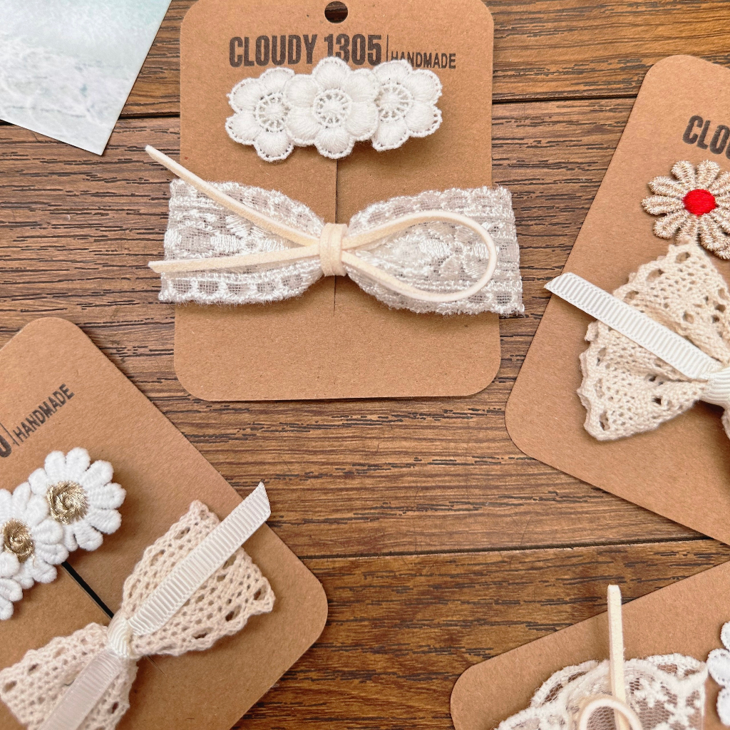 Set kẹp nơ phối dây dễ thương cho bé made by Cloudy"s Mami