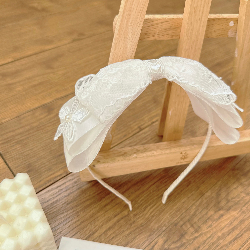 Bờm nơ phối hoa bảng lớn công chúa made by Cloudy"s Mami