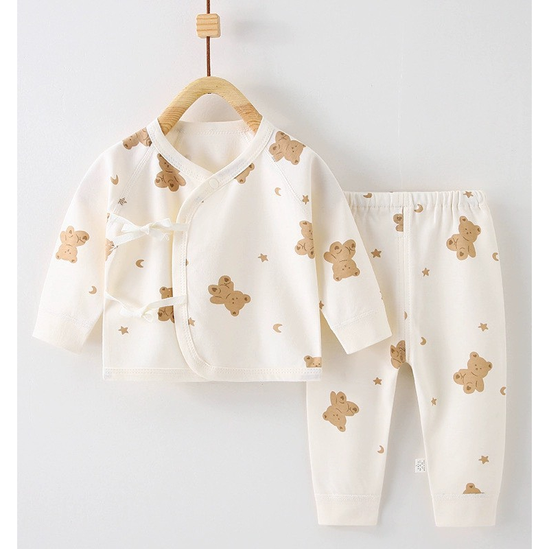 Bộ quần áo dài tay Cotton diamond comfor hàng Quảng Châu cho bé sơ sinh bé trai bé gái mặc thu đông