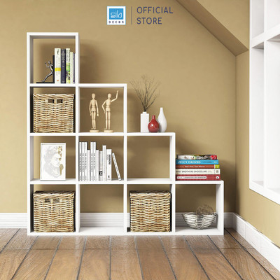 Tủ Sách Gỗ Bậc Thang Lớn Cho Phòng Khách, Phòng Làm Việc Thương Hiệu SIB Decor KSG20