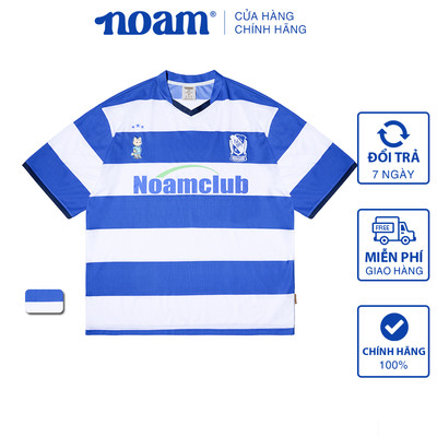 Áo thun thể thao Unisex Form rộng NOAM Soccer Jersey thoáng khí mát mẻ - Kẻ sọc xanh trắng