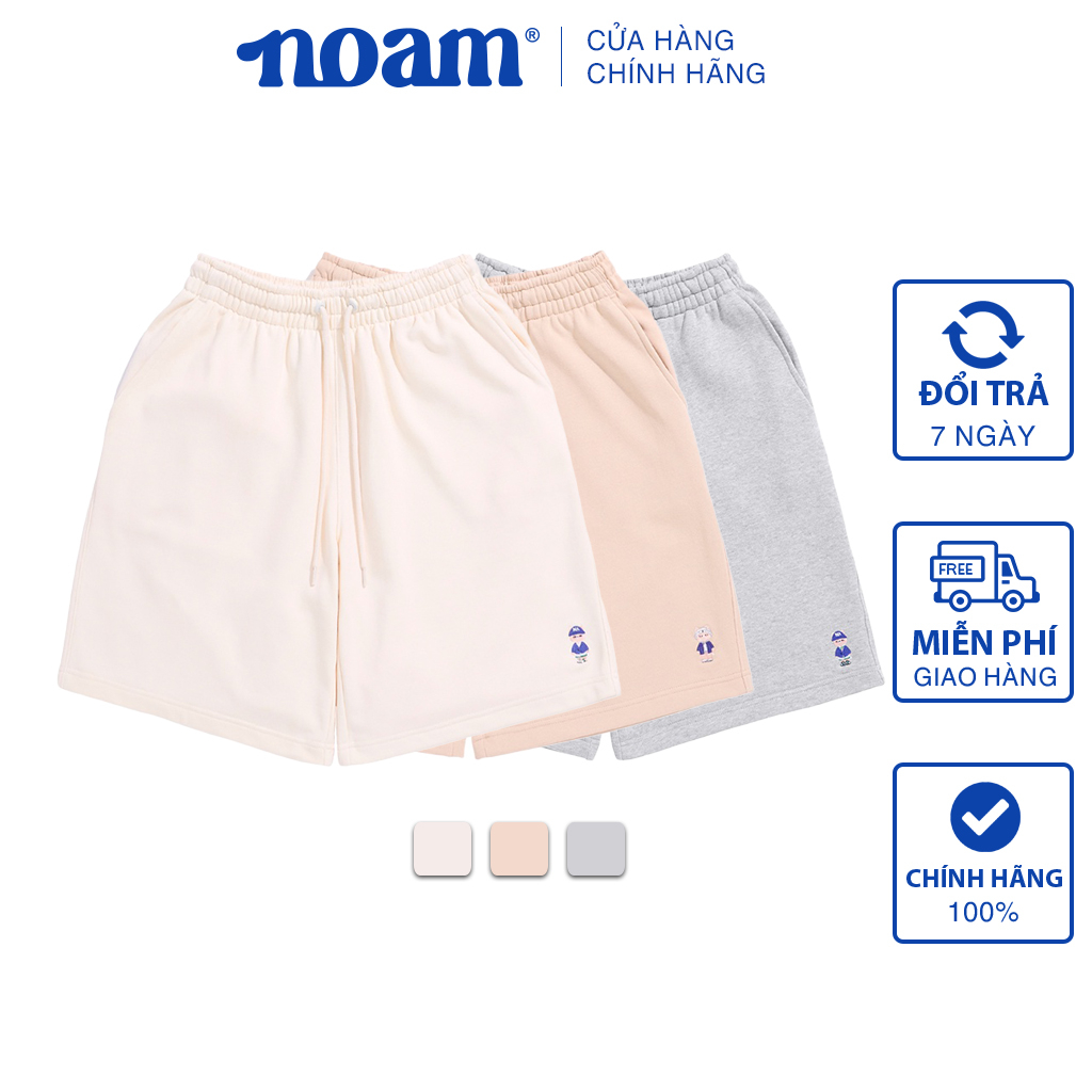 Quần Short Unisex NOAM Nafox Basic Vải nỉ chân cua - Màu xám/ kem/ be/ nâu cà phê