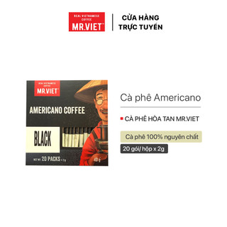 Cà phê hòa tan, cà phê đen Americano vị đậm đà - MR.VIET Coffee (20 gói/hộp x 2g)