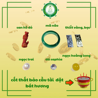 Cốt thất bảo, bộ cốt bát hương chuẩn phong thuỷ, nguyên liệu thiên nhiên 100%, thu hút tài lộc phú quý