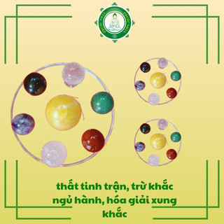 Đĩa đá thiên nhiên thất tinh trận, thần khí phong thuỷ thất tinh trận đồ cầu tài lộc may mắn - 10cm
