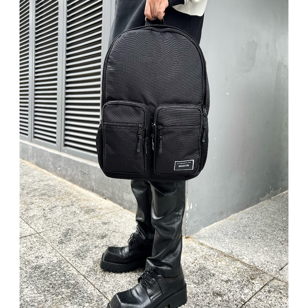 Balo nam nữ unisex đựng Laptop 15,6 inch chất vải chống nước cao cấp Double Backpack thương hiệu MASON - M14