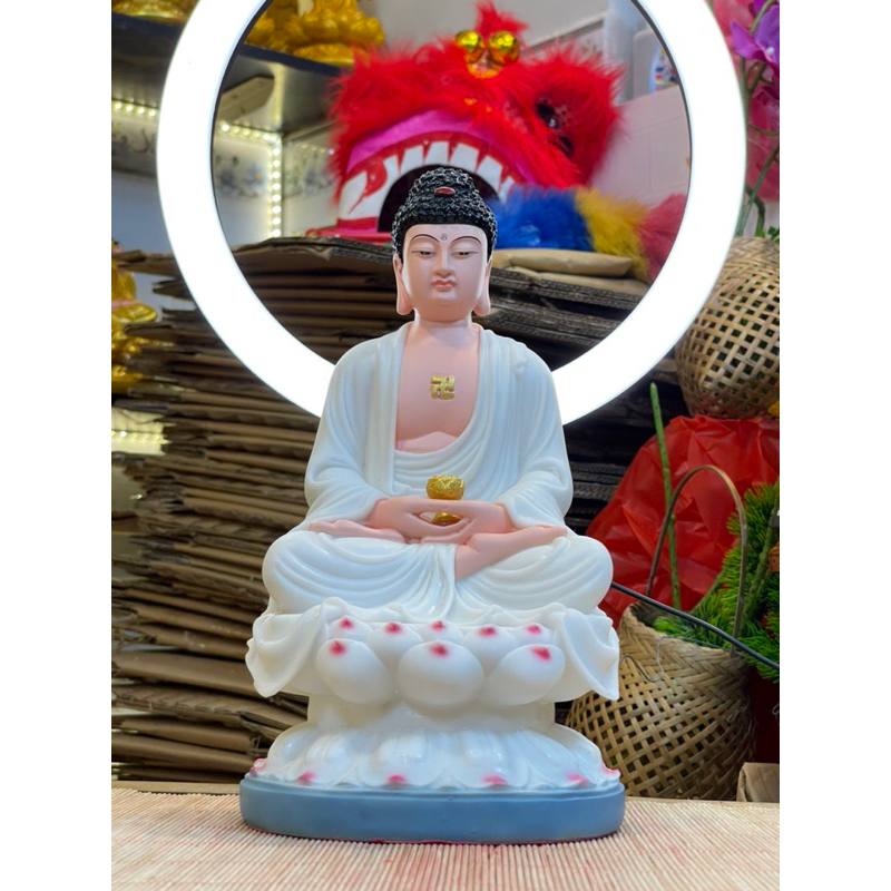 Tượng Phật A Di Đà , Màu Trắng, Dáng ngồi Cao 30cm TUỆ TÂM