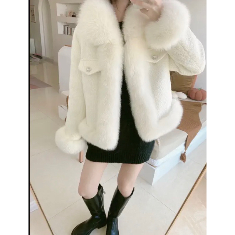 🌷 Áo dạ tweed phối lông áo lông giả Cáo siêu ấm cho bạn gái 2023