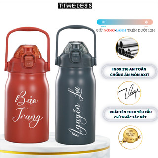 Bình Nước Giữ Nhiệt Timeless khắc tên chất liệu Thép Không Gỉ 316 1300ml Chất Lượng B165