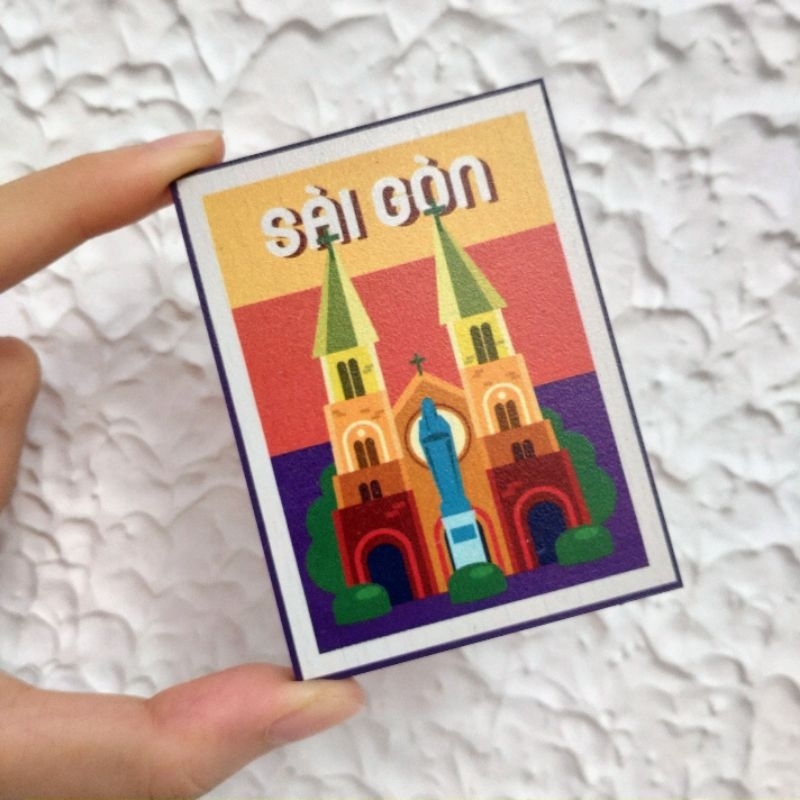 Nam châm gỗ in UV hình Sài Gòn - Việt Nam