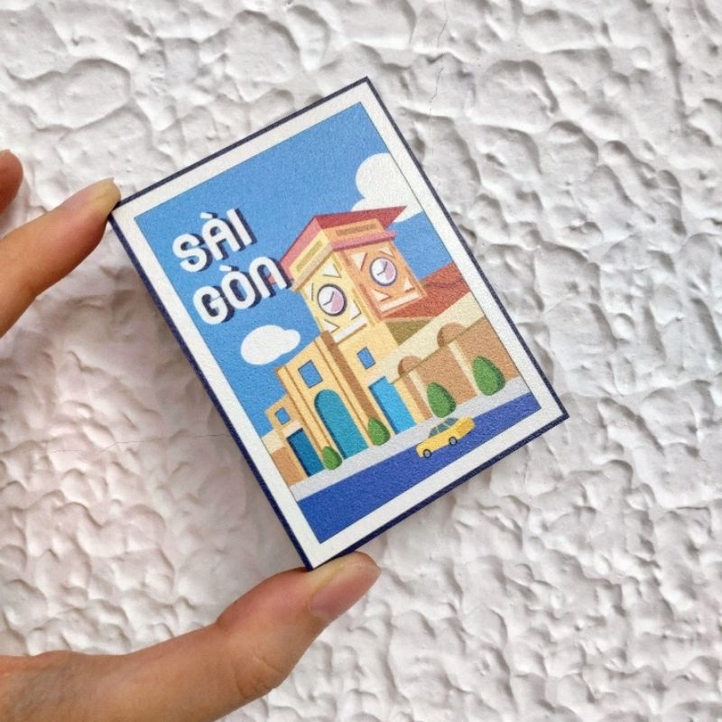 Nam châm gỗ in UV hình Sài Gòn - Việt Nam