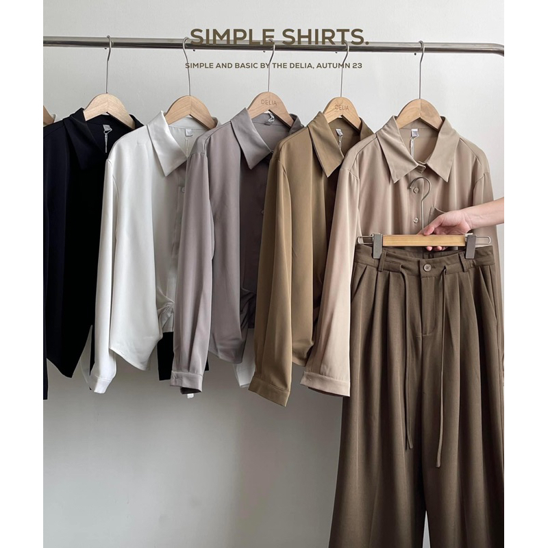 609 ÁO SƠ MI DÀI TAY CỔ ĐỨC TÚI BÊN