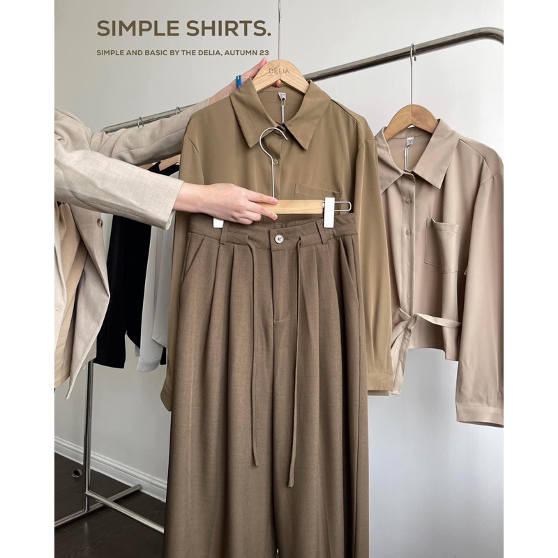 609 ÁO SƠ MI DÀI TAY CỔ ĐỨC TÚI BÊN