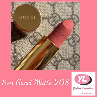 Son Gucci 505 Janet rust đỏ gạch và 208 they met in Argentina hồng cam đất matte / kem