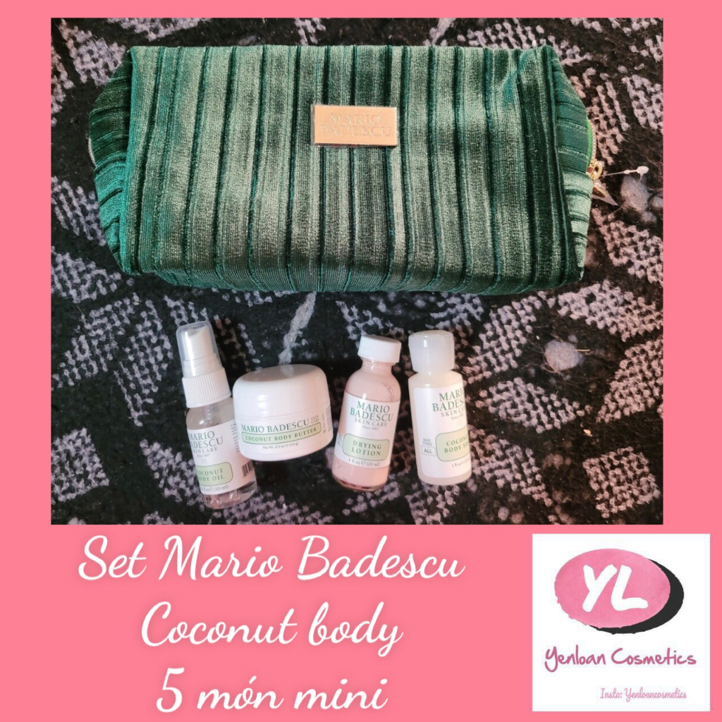 Set Mario Badescu Coconut body 5 món mini