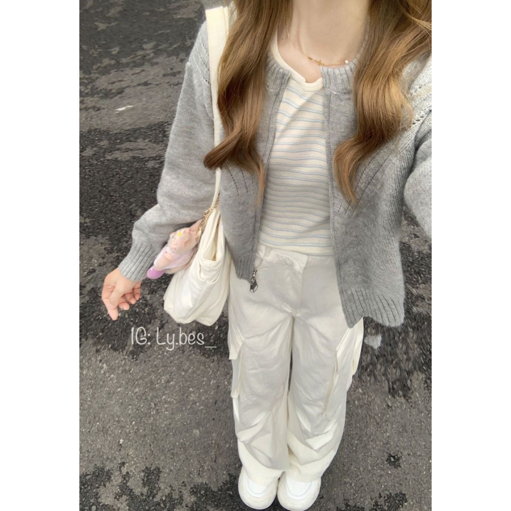 Áo Khoác Len Nữ Dệt Kim Thời Trang Thu Đông Phong Cách Hàn Quốc