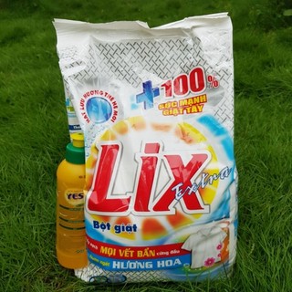 Bột giặt lix hương hoa 2,4kg - tặng 1 chai rửa chén 200g