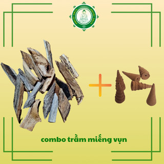 Combo Trầm miếng, trầm vụn 100g + trầm nụ xông nhà tẩy uế